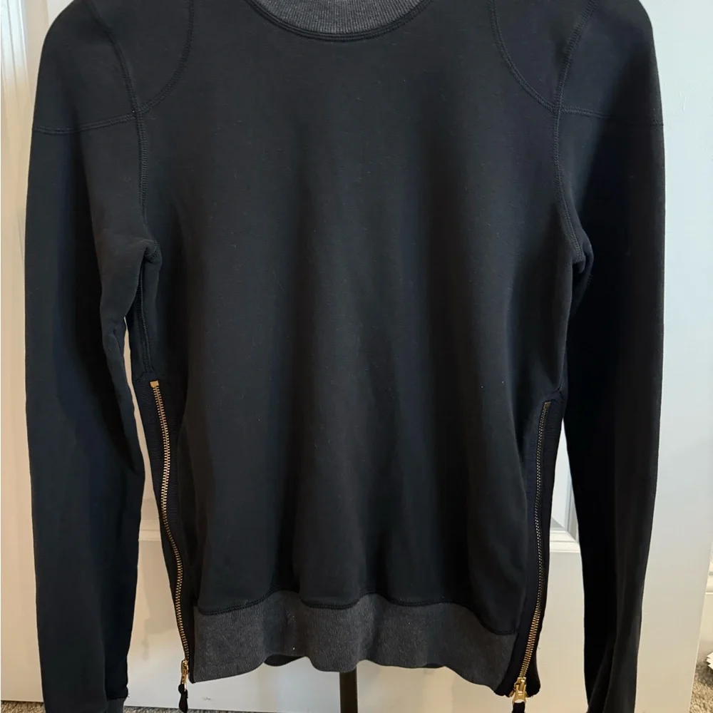 lululemon athletica Black Sweatshirt with Gold Zippers - Picture 1 of 6